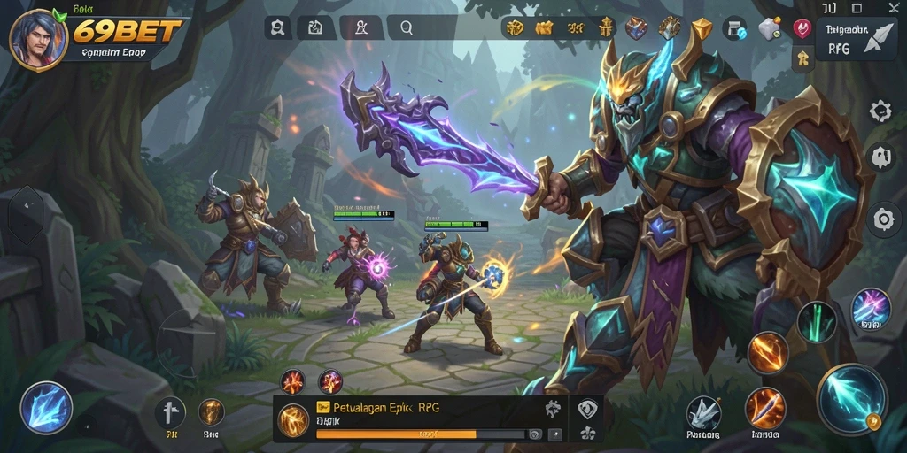 Screenshot menampilkan aksi seru dalam game RPG 69BET.