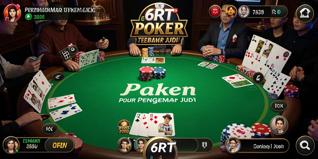Tampilan gameplay Poker yang mendebarkan di 6RT.