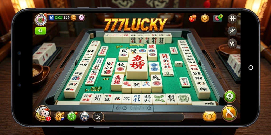 Tampilan gameplay 777LUCKY menampilkan keseruan permainan Mahjong.