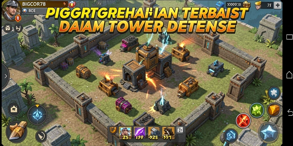 Gameplay menegangkan dengan menara pertahanan epik di BIGCOR78.