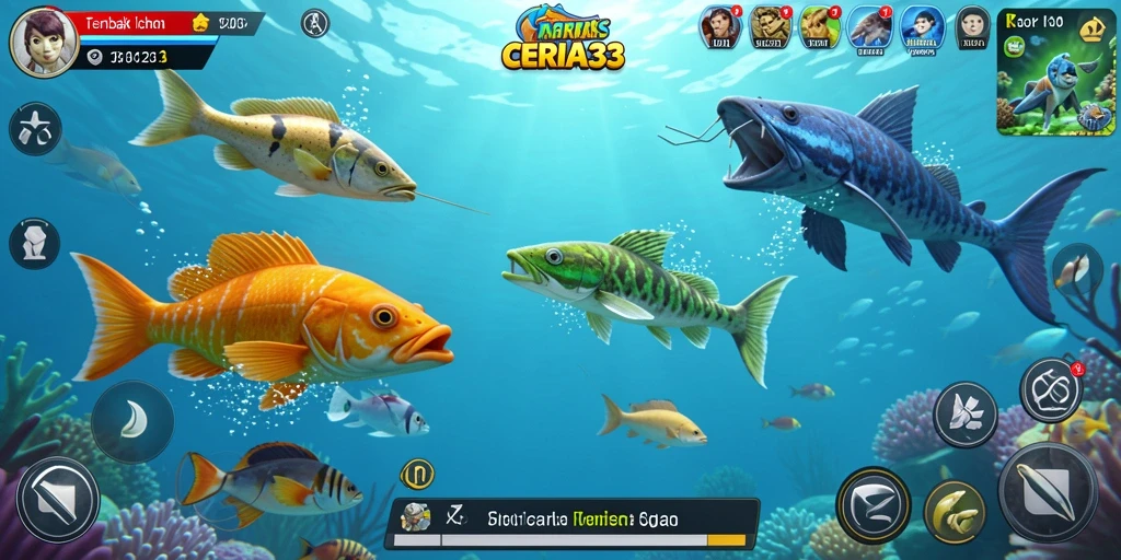 Tampilan gameplay CERIA33 yang seru saat menembak ikan.