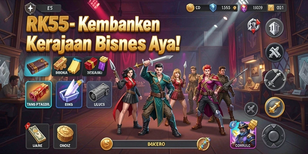 Gameplay Tycoon yang menarik dengan fitur manajemen bisnis yang mendalam.