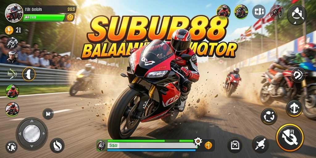 Tampilan gameplay mendebarkan balapan motor SUBUR88.