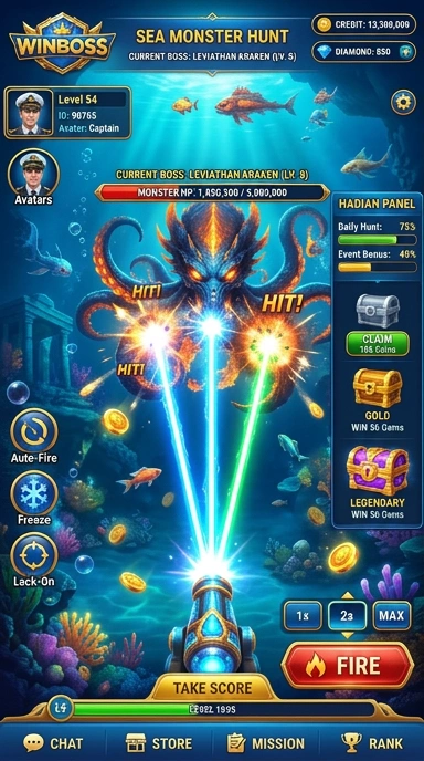Tampilan aplikasi winboss di perangkat Android.